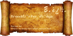 Brendörfer Édua névjegykártya